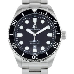 Buech & Boilat Thresher Men's Swiss Diver Watch -: In a new direction Buech & Boilat has decided to feature a diver watch. The Thresher is here, in a beautiful array of colors and following the classic "diver style" the Thresher is a perfect fit and m