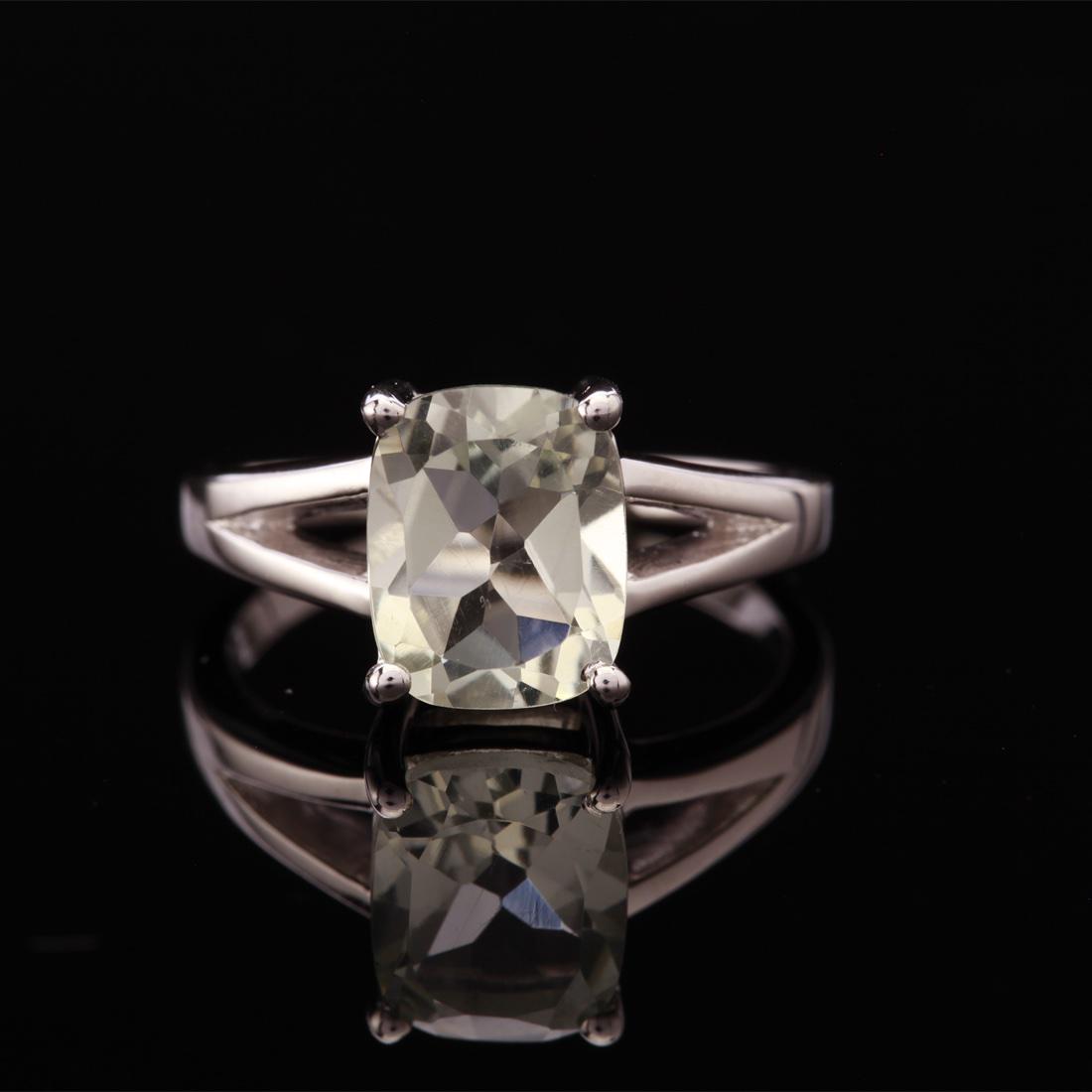 Size 7 Sterling Silver Green Amethyst Ring (1 of 3)