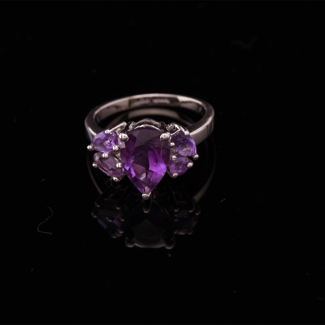 Size 6.75 Sterling Silver African Amethyst Ring (1 of 3)