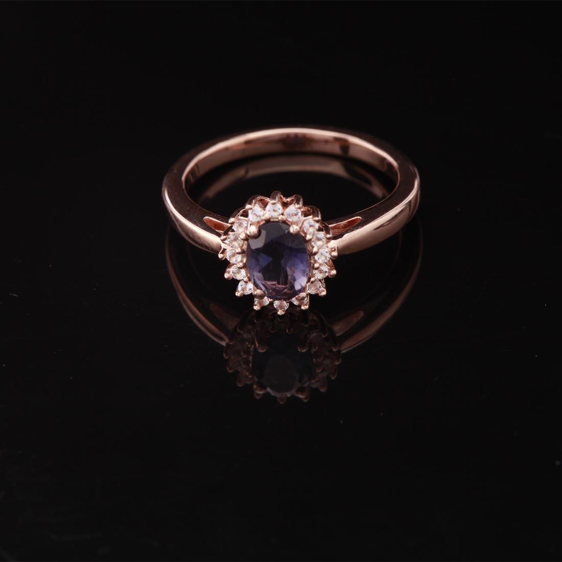 Sz 7.25 Rosegold Over Sterling  Iolite&Topaz Ring (1 of 3)