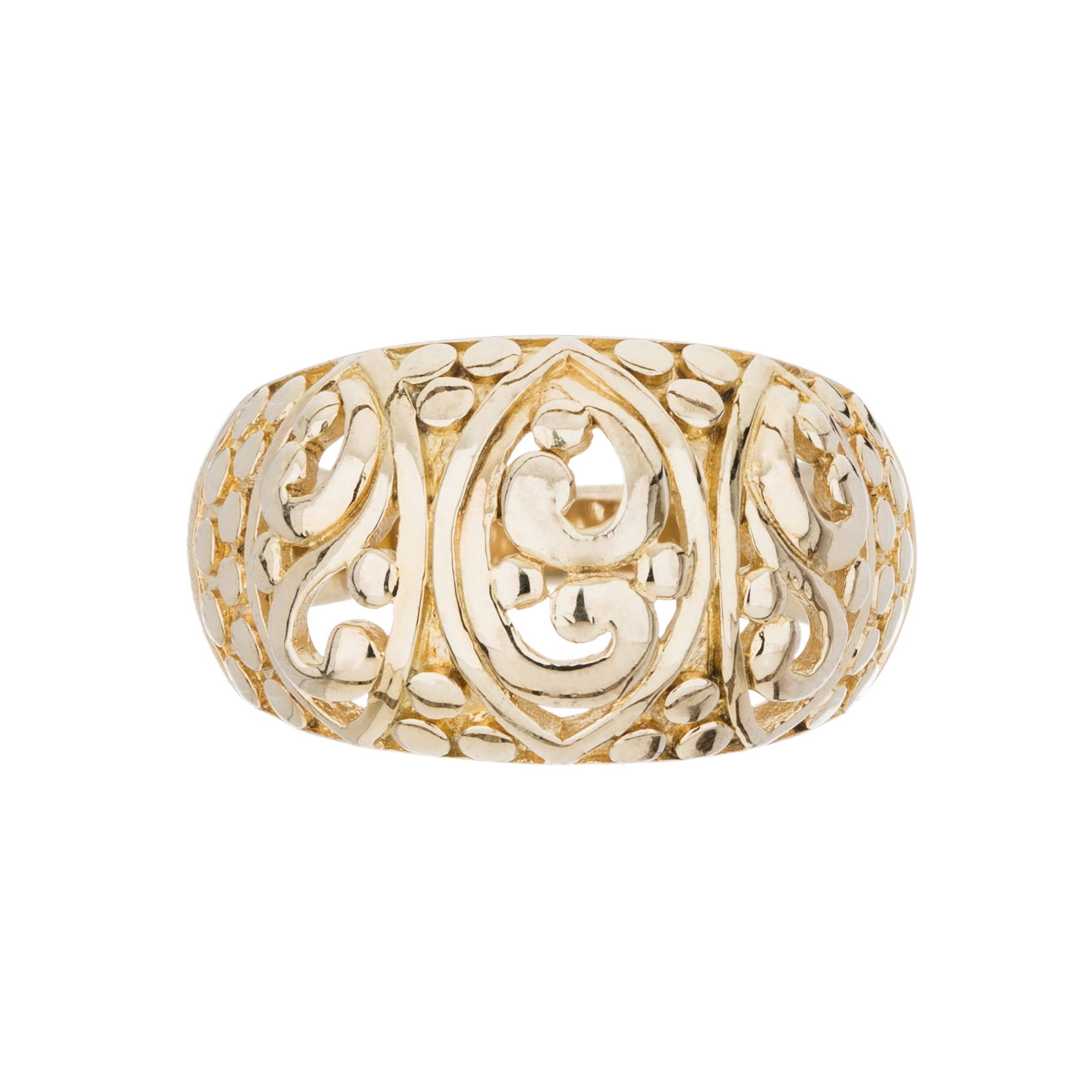 Silver Tone Filigree Dome Ring-SZ 8 (1 of 2)