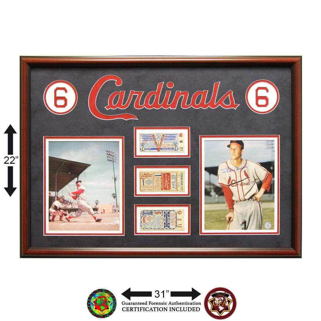 Stan Musial St. Louis Cardinals 12x16 Autograph GFA: Stanley Frank Musial (Born Stanislaw Franciszek Musial November 21, 1920 – January 19, 2013), nicknamed "Stan the Man", was an American outfielder and first baseman in Major League Baseball who 