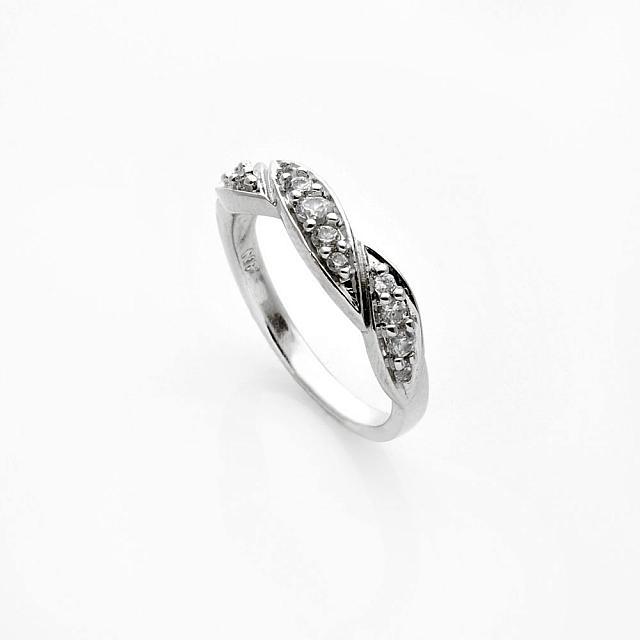 Silver Tone Cubic Zirconia Ring-SZ 8 (1 of 1)