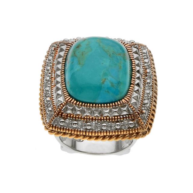 Sterling Silver 20 x 15mm Turquoise Ring-SZ 6 (1 of 1)