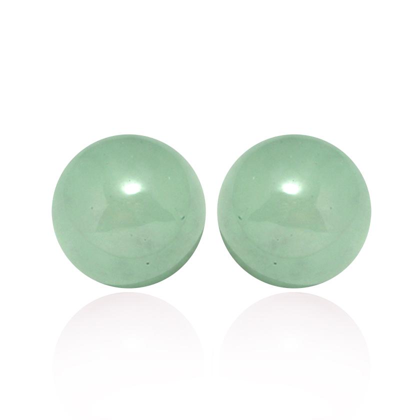 Sterling Silver 8mm Light Green Qtz Stud Earrings (1 of 2)