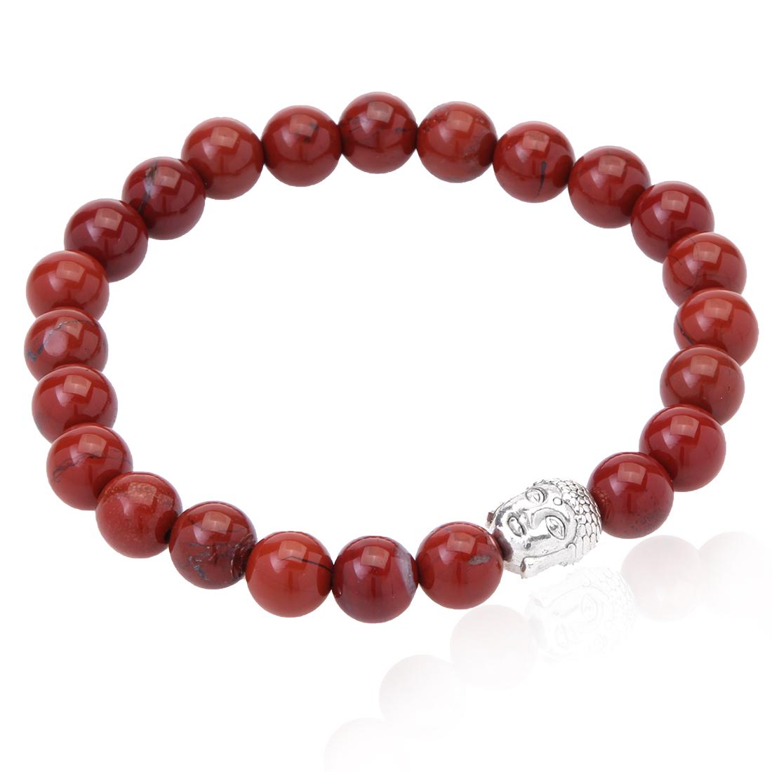 Red Jasper Buddha Head Stretch Bracelet (1 of 2)