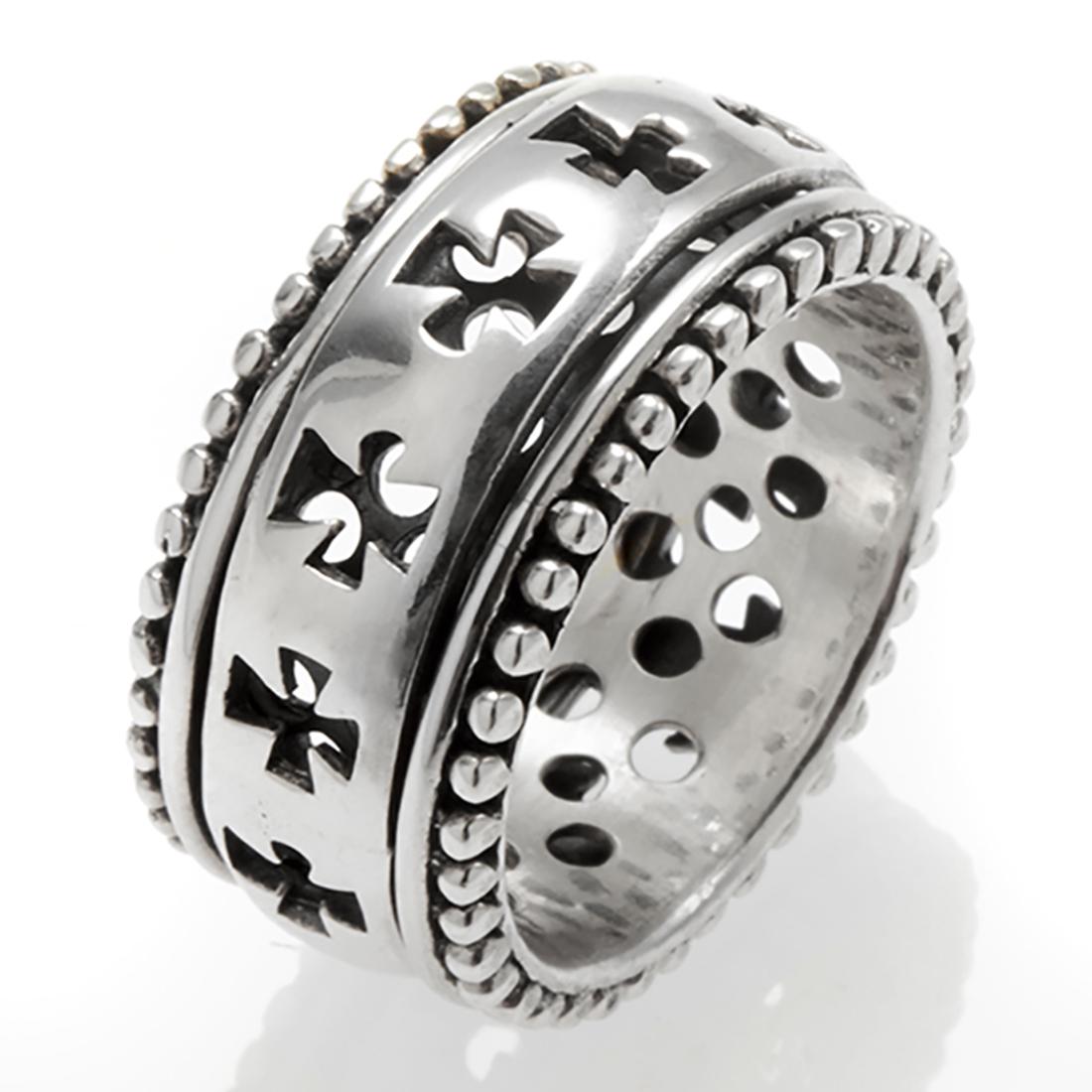 Sterling Silver Movement Cross Ring Size8 (1 of 1)