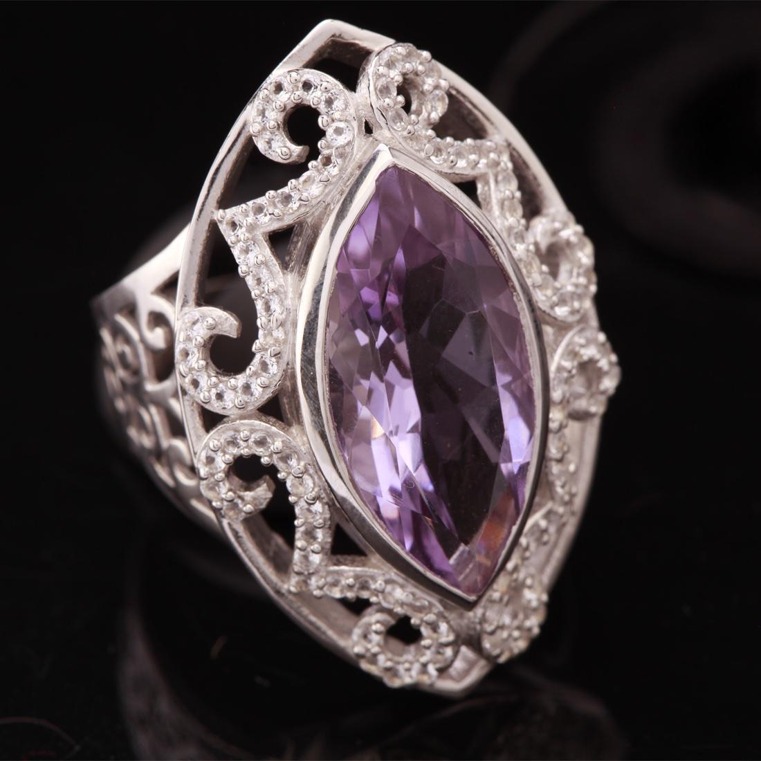 Sz 9 Marq Rose De France & Topaz Statement Ring (1 of 3)