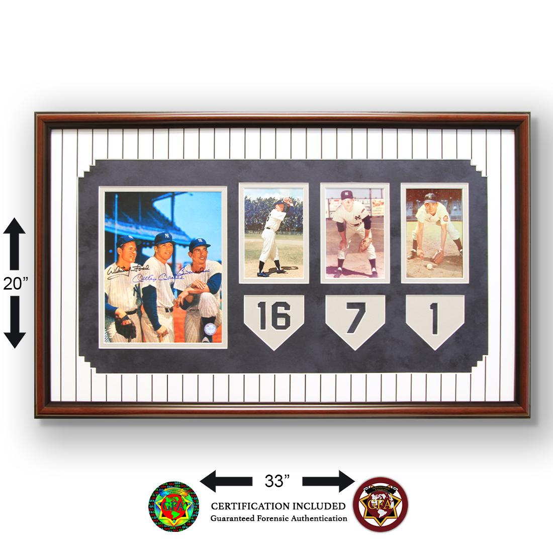 New York Yankees Hall Of Fame Legends Signed GFA: Edward Charles "Whitey" Ford: is an American former Major League Baseball pitcher who spent his entire 16-year career with the New York Yankees. He was voted into the Baseball Hall of Fame in 1974. Fo