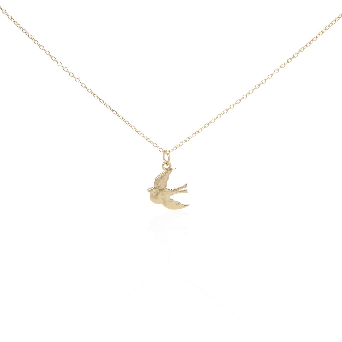 14K Over Sterling Silver Bird Pendant with Chain (1 of 2)