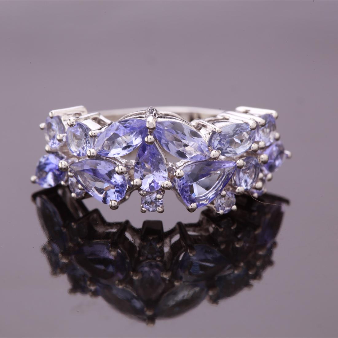 Size 6.5 Sterling Silver Tanzanite Band Ring (1 of 3)