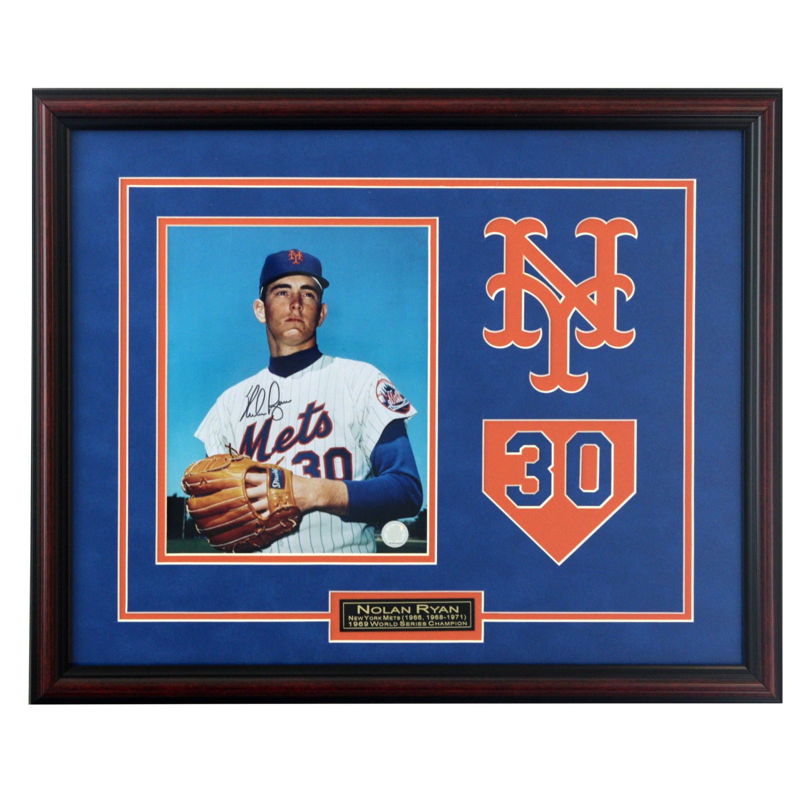 Nolan Ryan New York Mets 20x16 Framed Signed GFA (1 of 3)