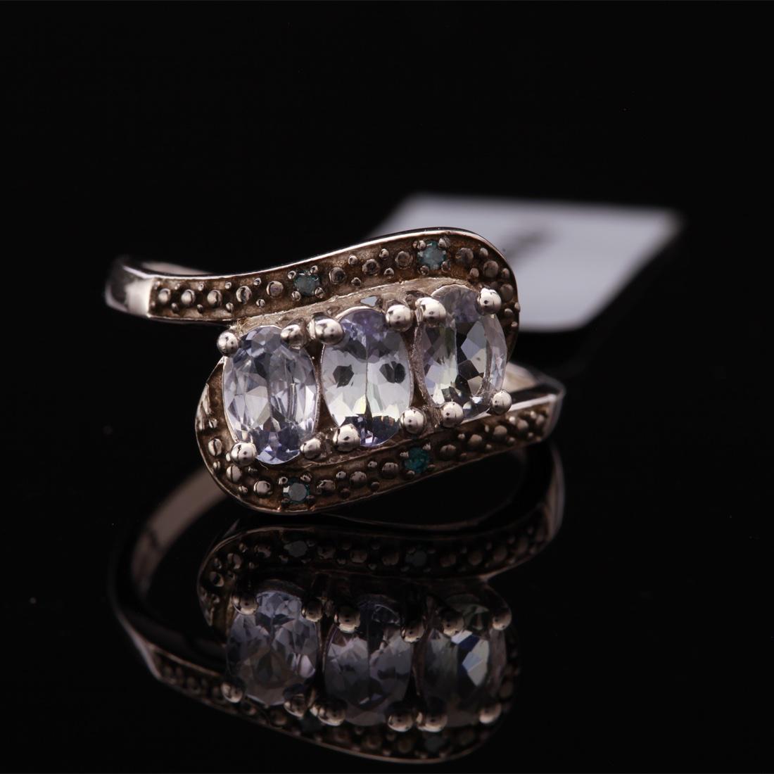 Sterling Silver Oval Cut Bio Tanzanite Ring Sz 8 (1 of 3)