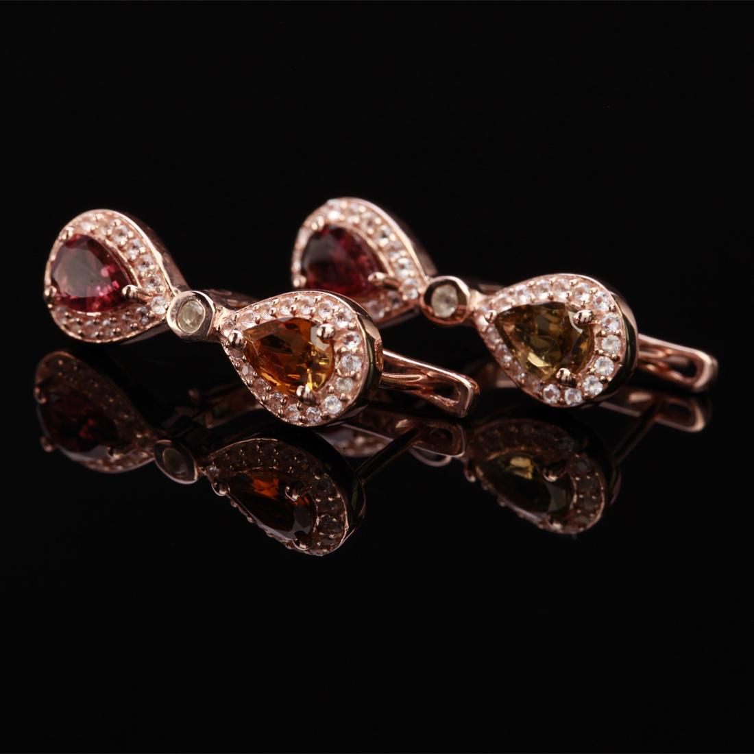 Tourmaline & Topaz Rosegold Over Silver Earrings (1 of 1)