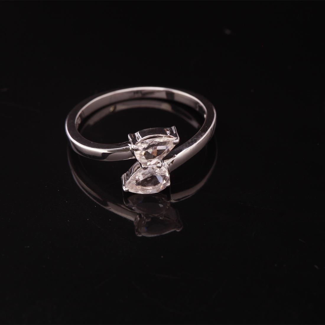 Size 8 Morganite Sterling Silver Bypass Ring: Size 8 Morganite Sterling Silver Bypass Ring • Metal: Sterling Silver • Stone: (2)6X4Mm-Morganite • Width: 8.5 Mm • Total Weight: 1.98 Grs • Finish: Rhodium
