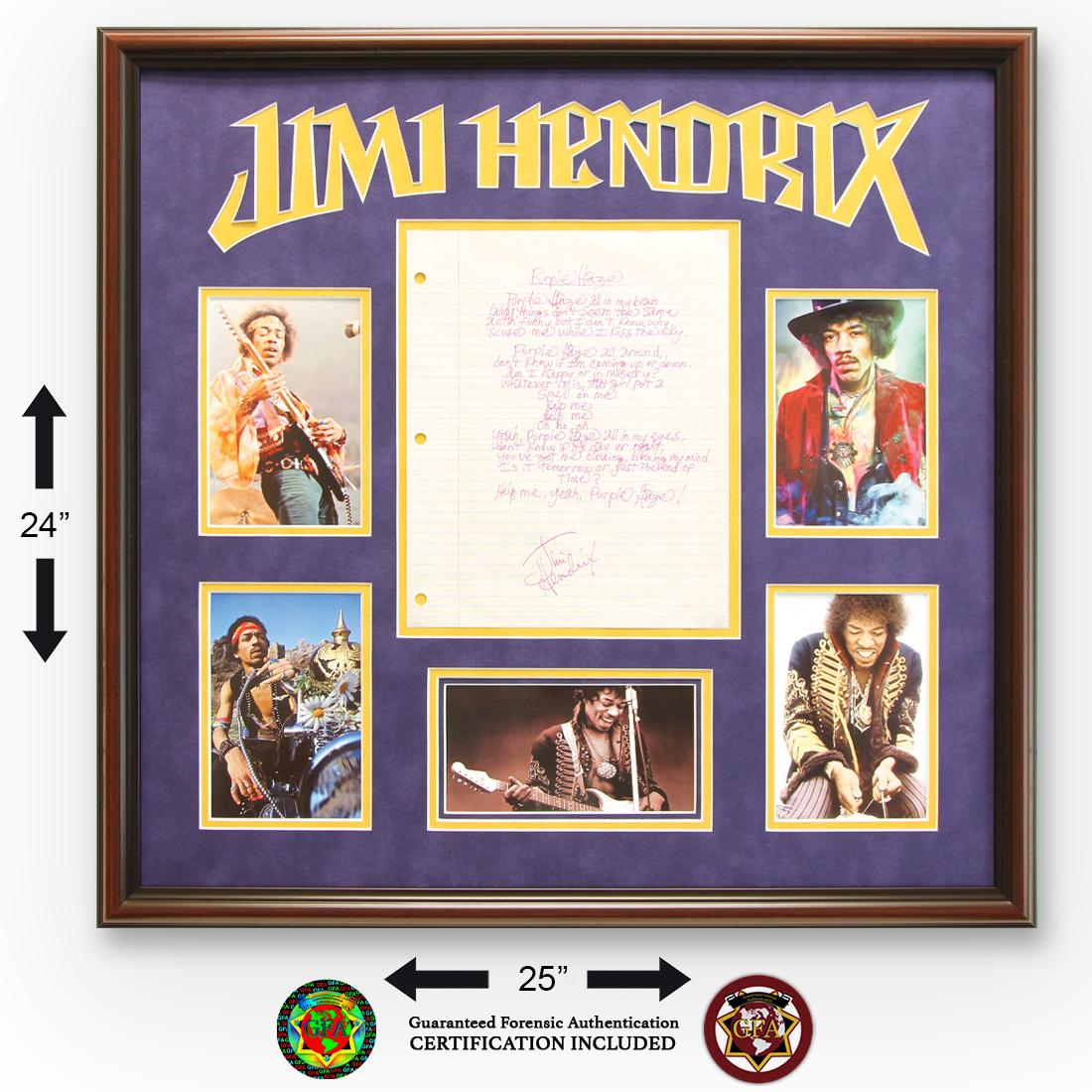 Jimi Hendrix Signed Autograph Page: Jimi Hendrix (November 27, 1942 – September 18, 1970), 3 ½ x 7 signed cut. Signed Boldly in blue ink with inscription in top left corner ‘Love Always.’ Jimi Hendrix learned to p