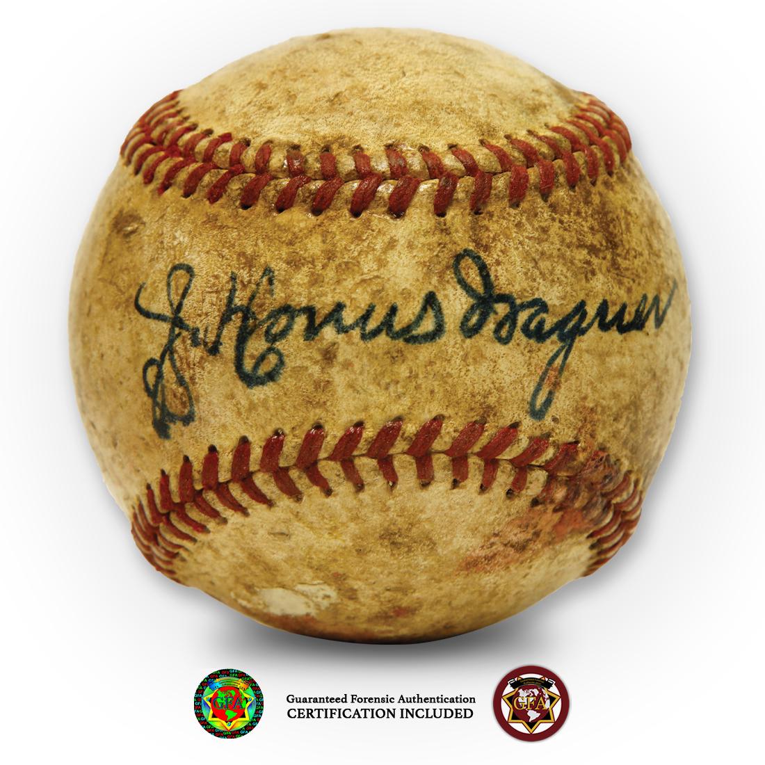 Honus Wagner Signed Red Stitched Baseball: Honus Wagner (February 24, 1874 – December 6, 1955). Red Stiched Signed Baseball. Hall of Fame skipper John McGraw called Honus Wagner “The nearest thing to a perfect player no matter wher