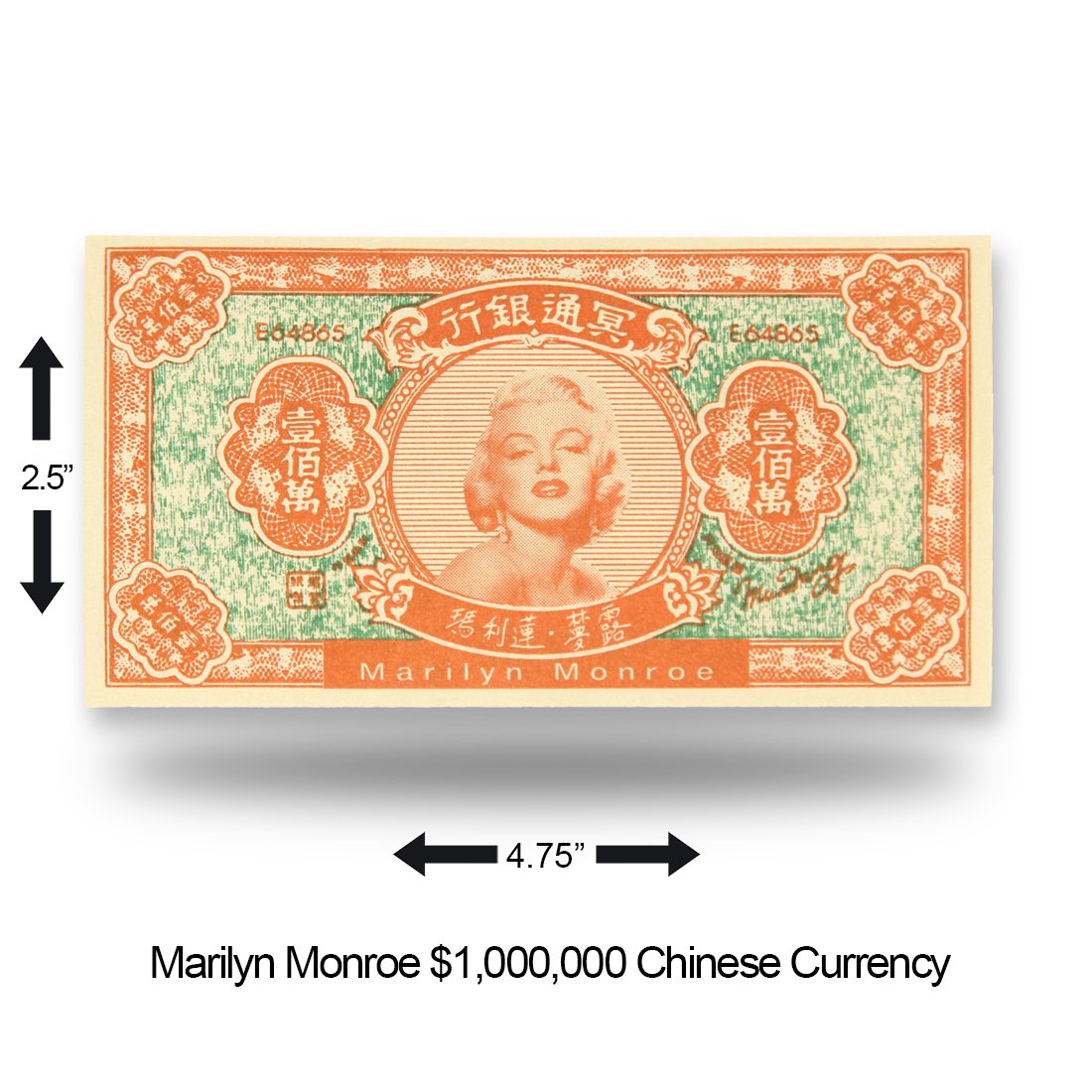 1964 Marilyn Monroe Chinese Currency $1,000,000: Here's the answer to everyone's paryers…money to take with you. Hundreds of years ago the priest of the East tols the relatives of the recently departed to bury their loved one with coins to be 