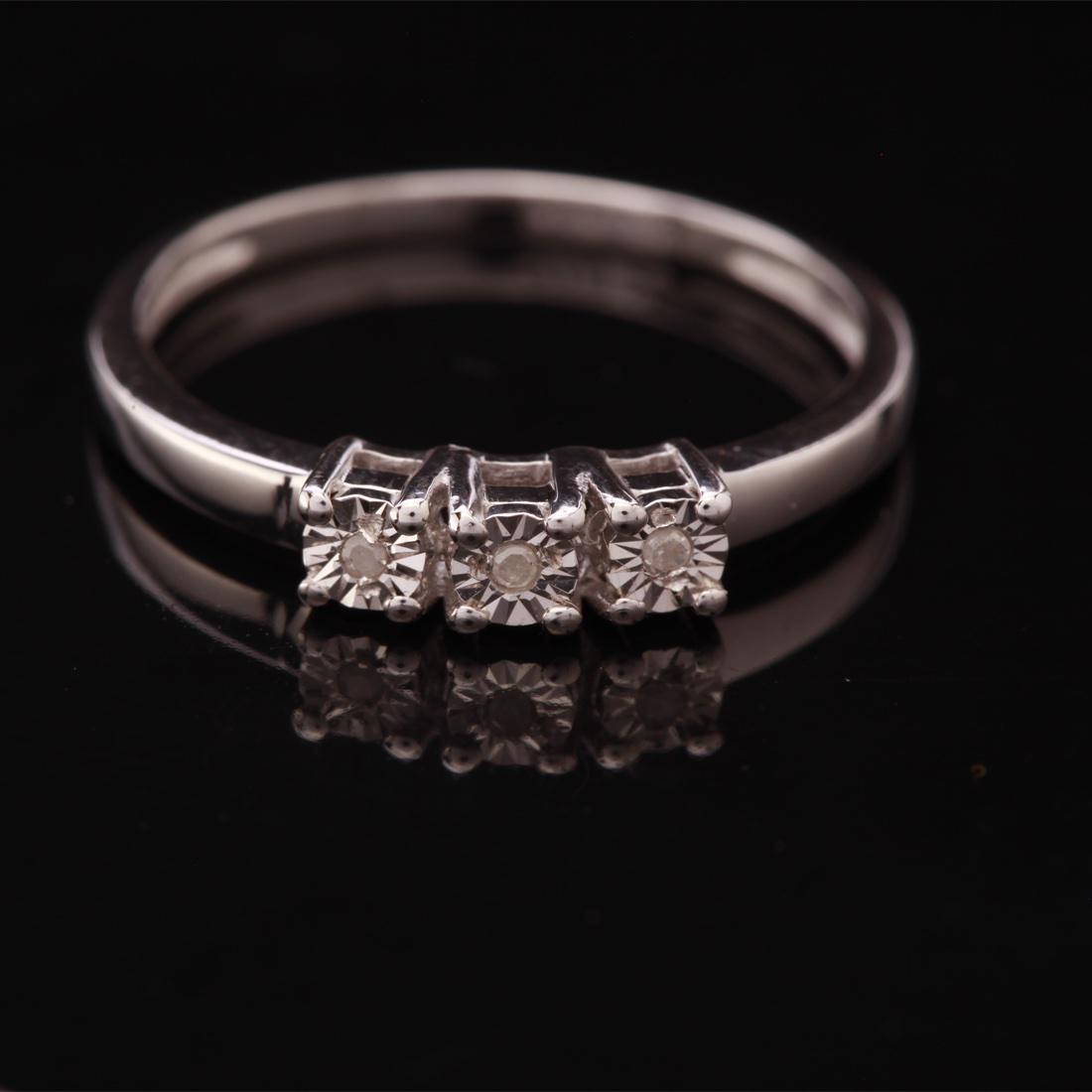 Size 9.25 Diamond Sterling Silver Ring (1 of 2)