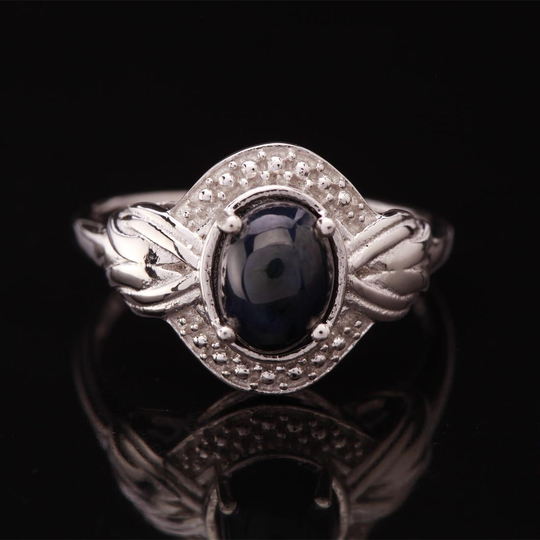 Size 10 Star Sapphire Sterling Silver Ring (1 of 3)