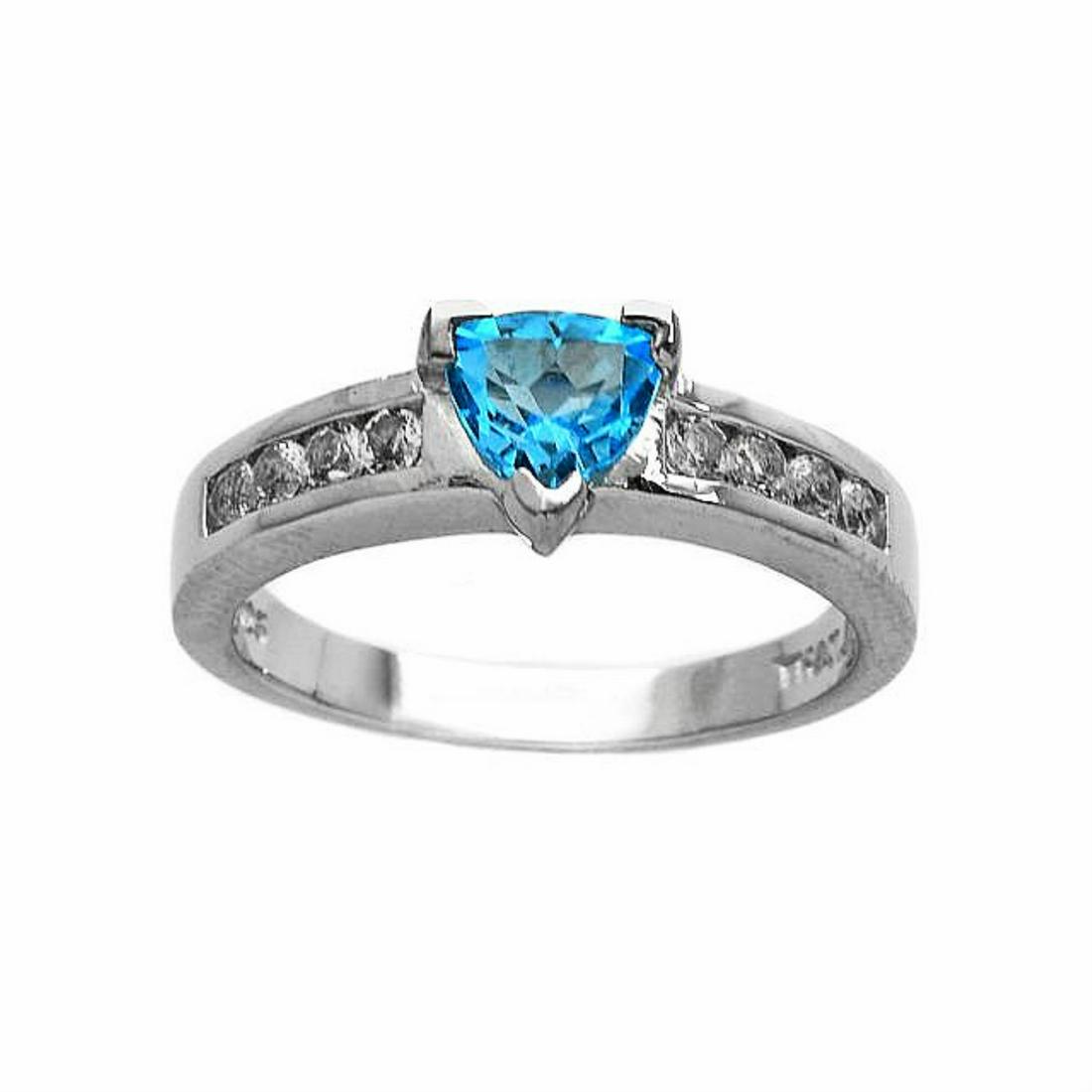 Sterling Silver Trillion Swiss Blue Topaz Ring-SZ8 (1 of 1)