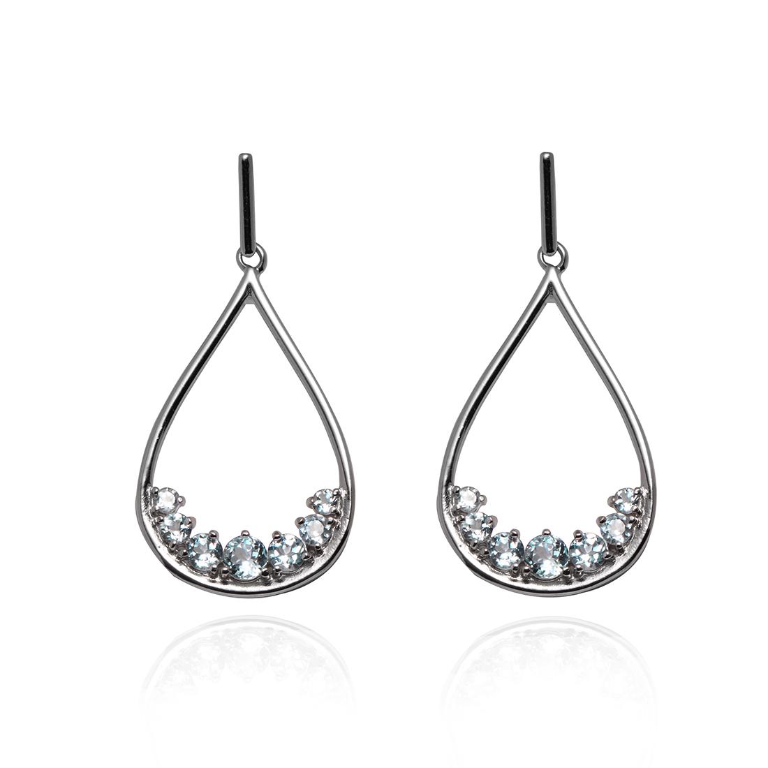 Sterling Silver Blue Topaz Dangle Earring (1 of 2)