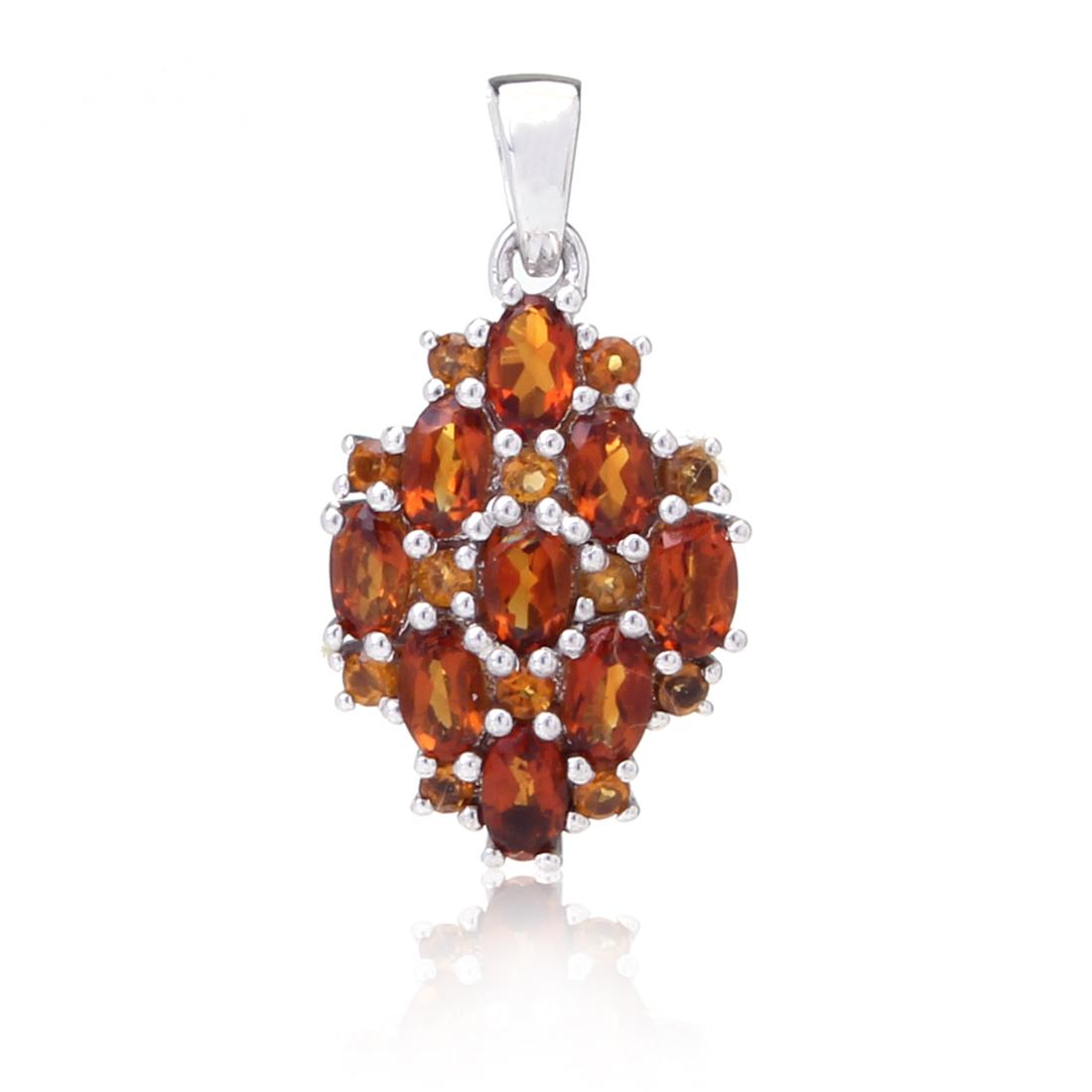 Sterling Silver Madeira Citrine Cluster Pendant (1 of 2)