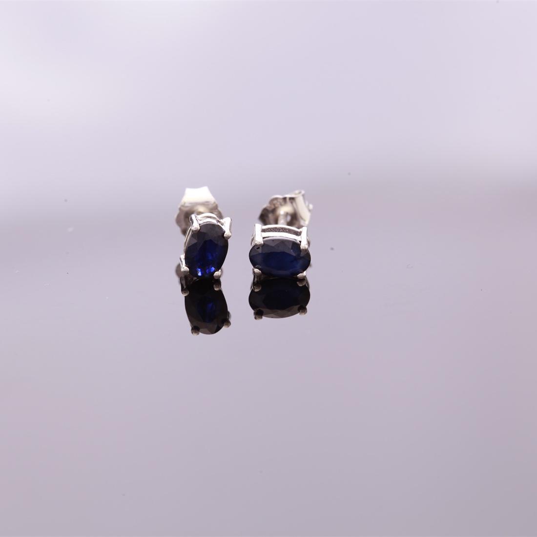 Dark Sapphire Sterling Silver Stud Earrings (1 of 3)