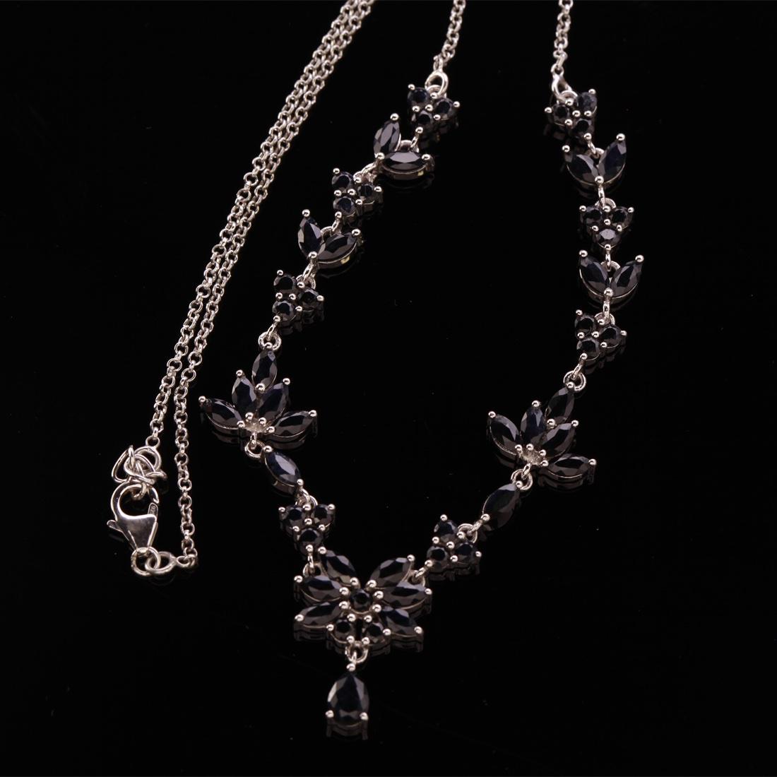 Stunning Black Sapphire Sterling Silver Necklace (1 of 1)