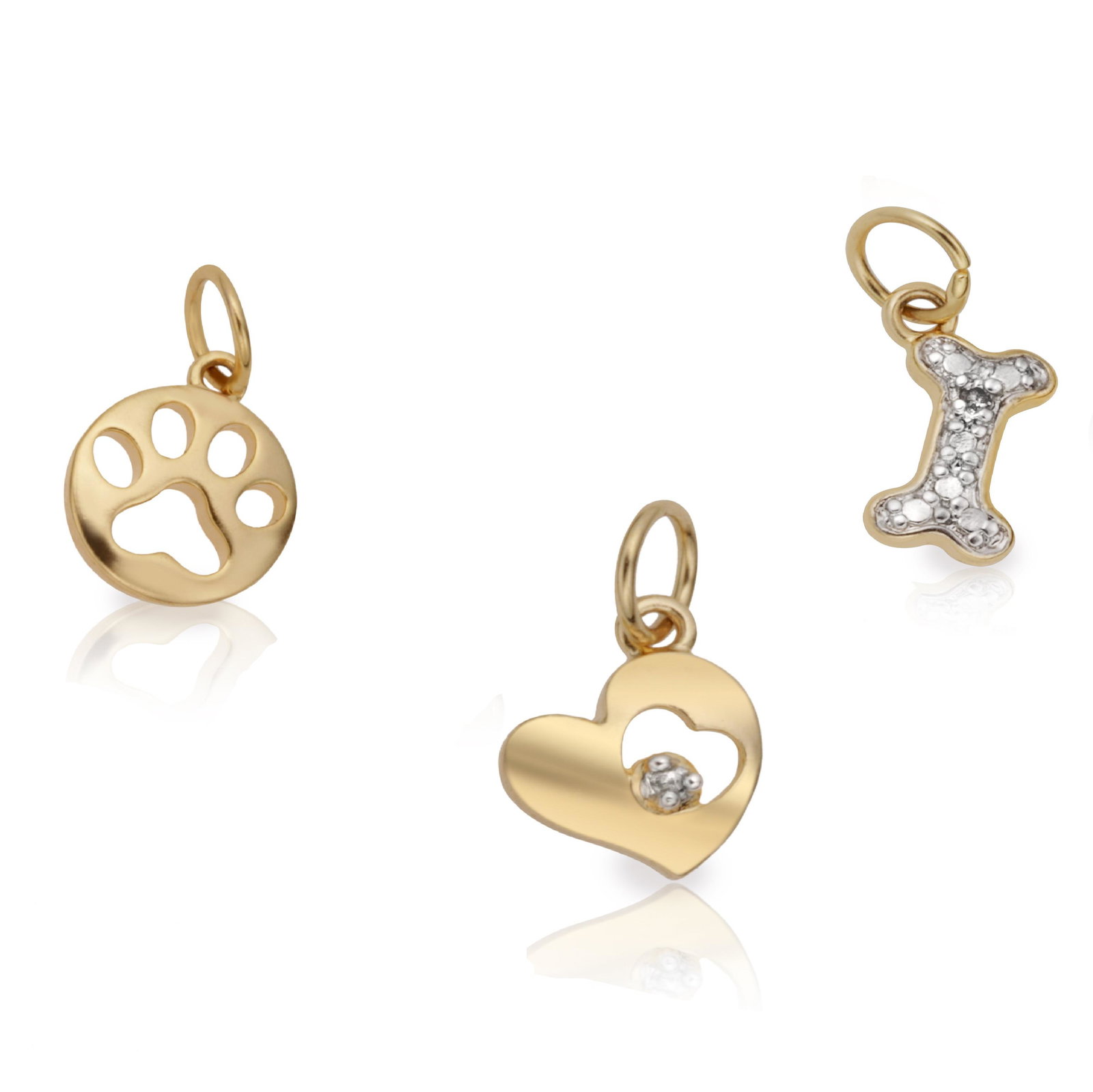 14K Gold embraced Delicate Charm Necklace (1 of 1)