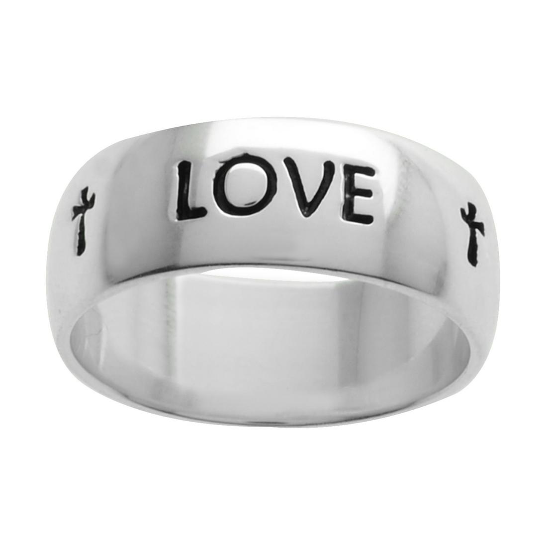 Sterling Silver True Love Waits Band Ring-SZ 6: • True, Love, Waits Etched on the band • Measurement: 7mm X 19.5mm X 1mm • Gleaming rhodium over fine sterling silver