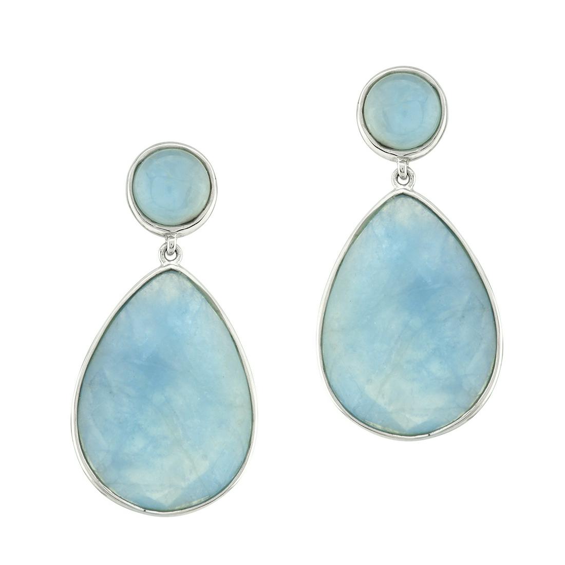 Sterling Silver Blue Chalcedony Drop Earrings (1 of 2)