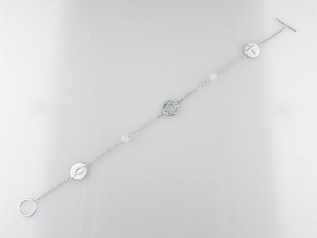 Sterling Silver Cross Faith Station Bracelet 7.5" (1 of 1)