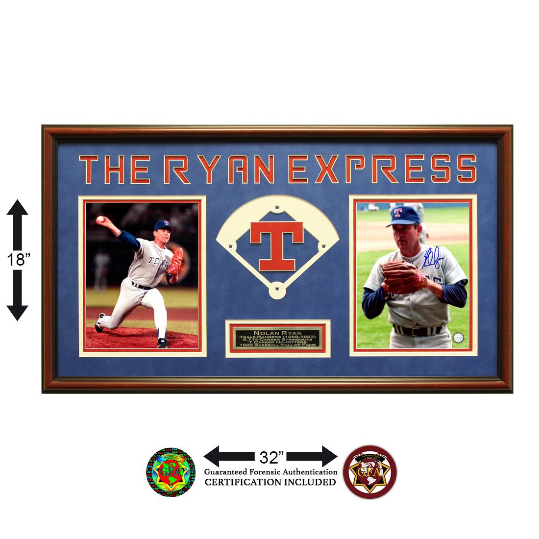Nolan Ryan Texas Rangers Frame Signed 32x18 GFA (1 of 1)