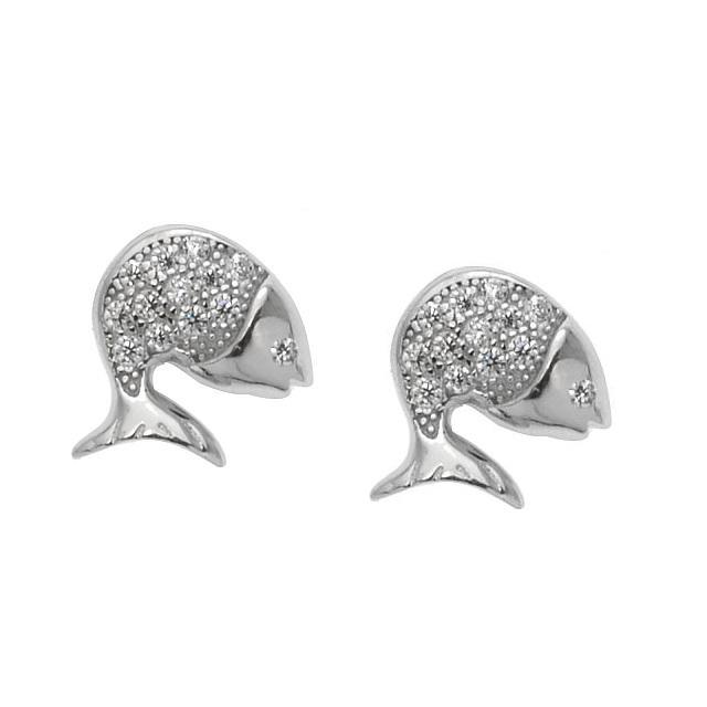 Sterling Silver Fish Stud Earrings (1 of 2)