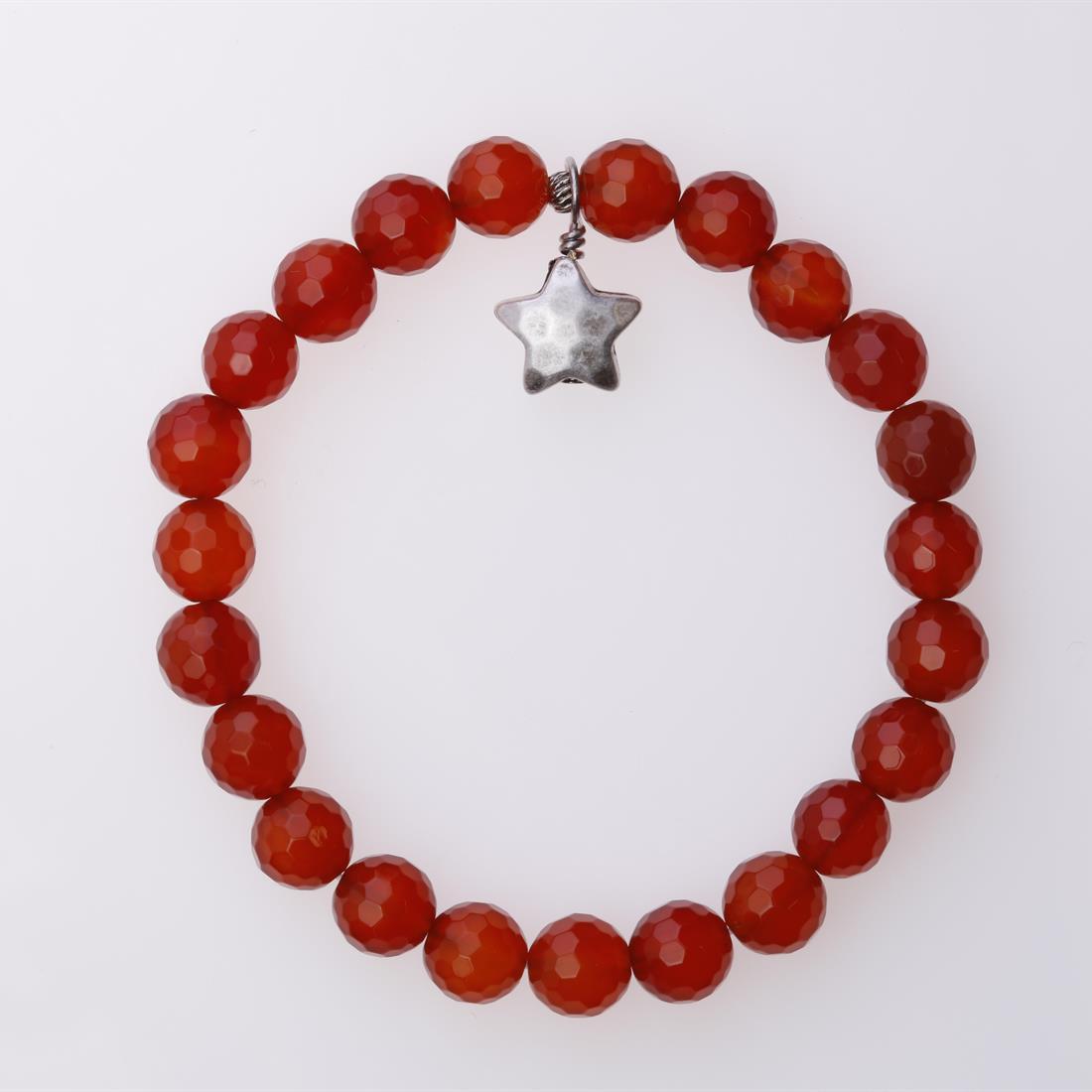 Carnelian Stretch Bracelet With Star Charm (1 of 3)