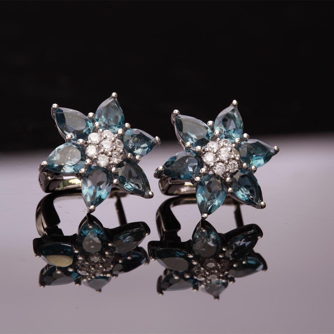Sterling Silver Nano London Blue & Zircon Earrings (1 of 3)