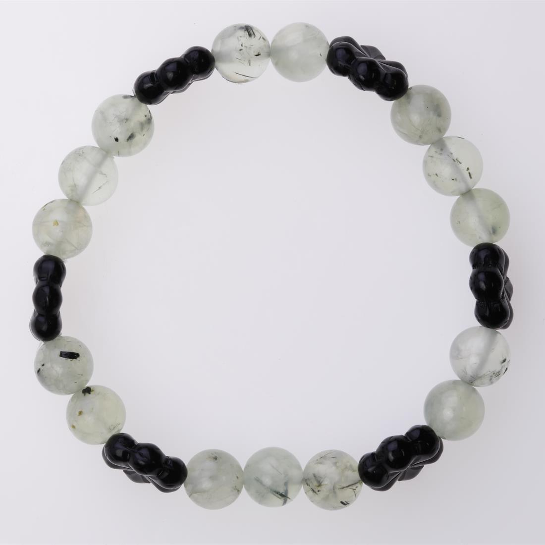 8Mm Prehnite Bead Stretch Bracelet: 8Mm Prehnite Bead Stretch Bracelet • Stone: Prehnite • Width: 13 Mm • Length: 7" • Total Weight: 18.1 Grams