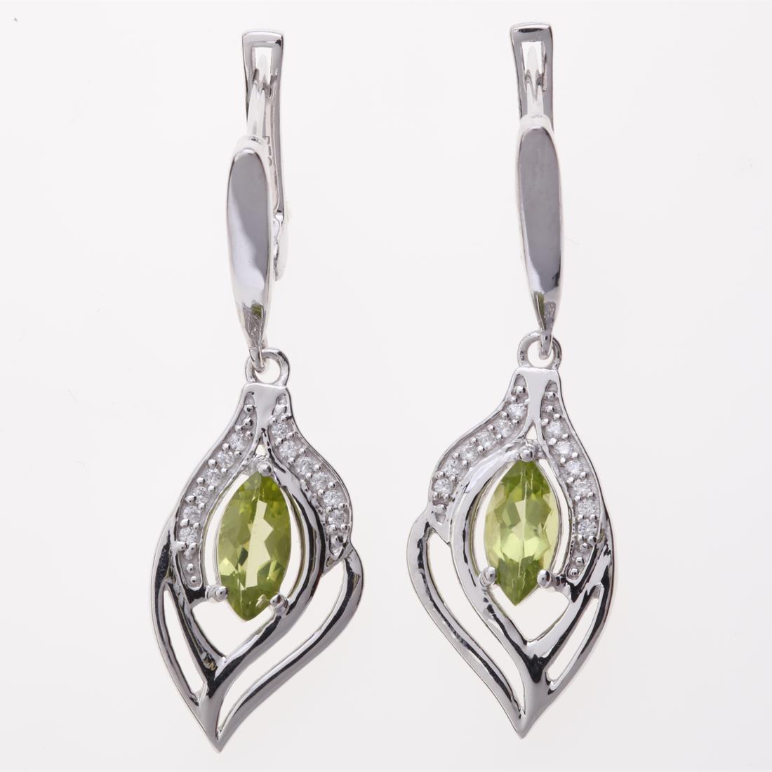 Sterling Silver Peridot & Zircon Earrings (1 of 2)