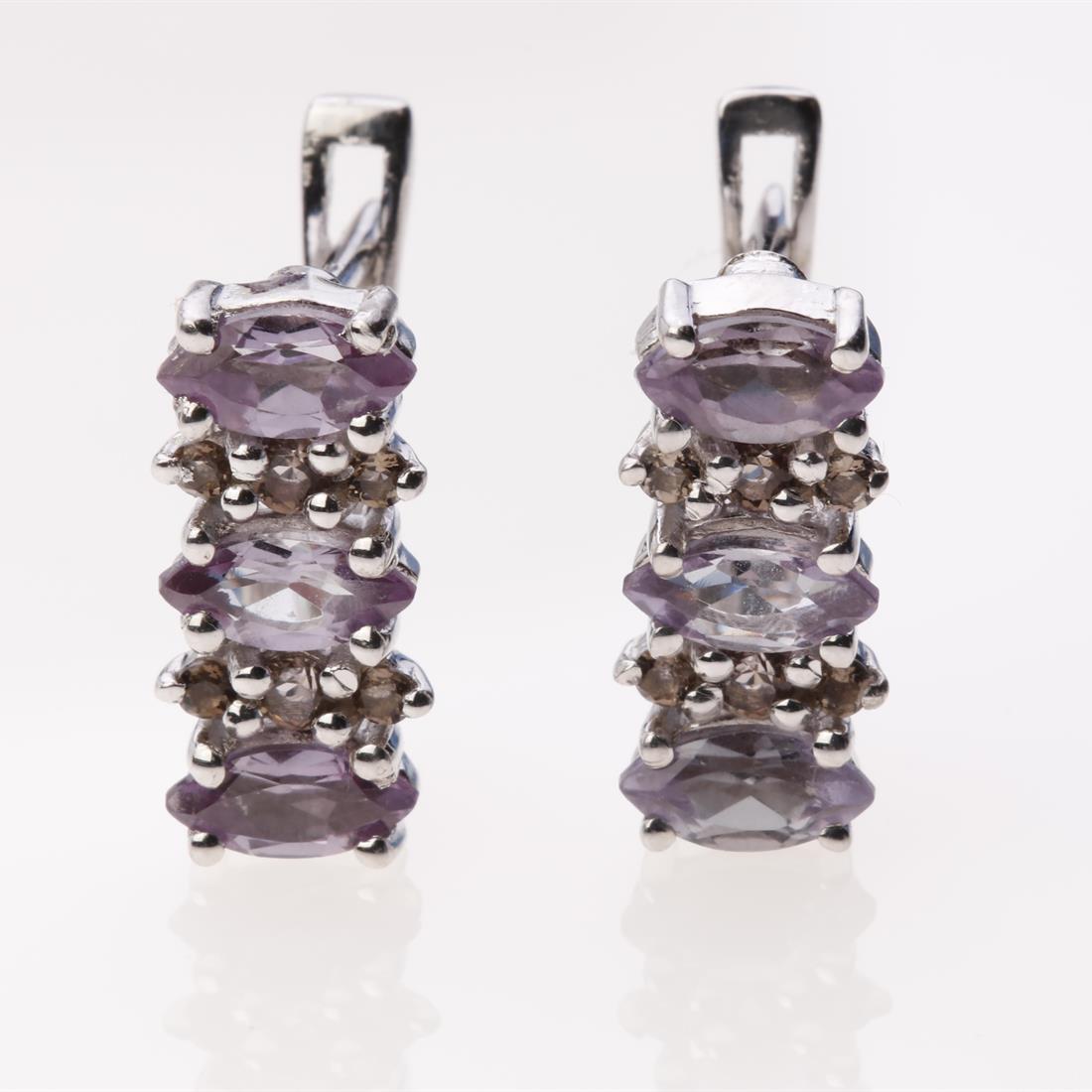 Sterling Silver Syn Alexandrite Earrings (1 of 2)