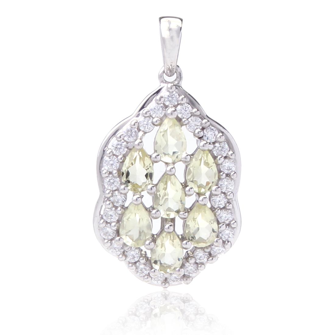 Sterling Silver Lemon Topaz & Zircon Pendant (1 of 2)