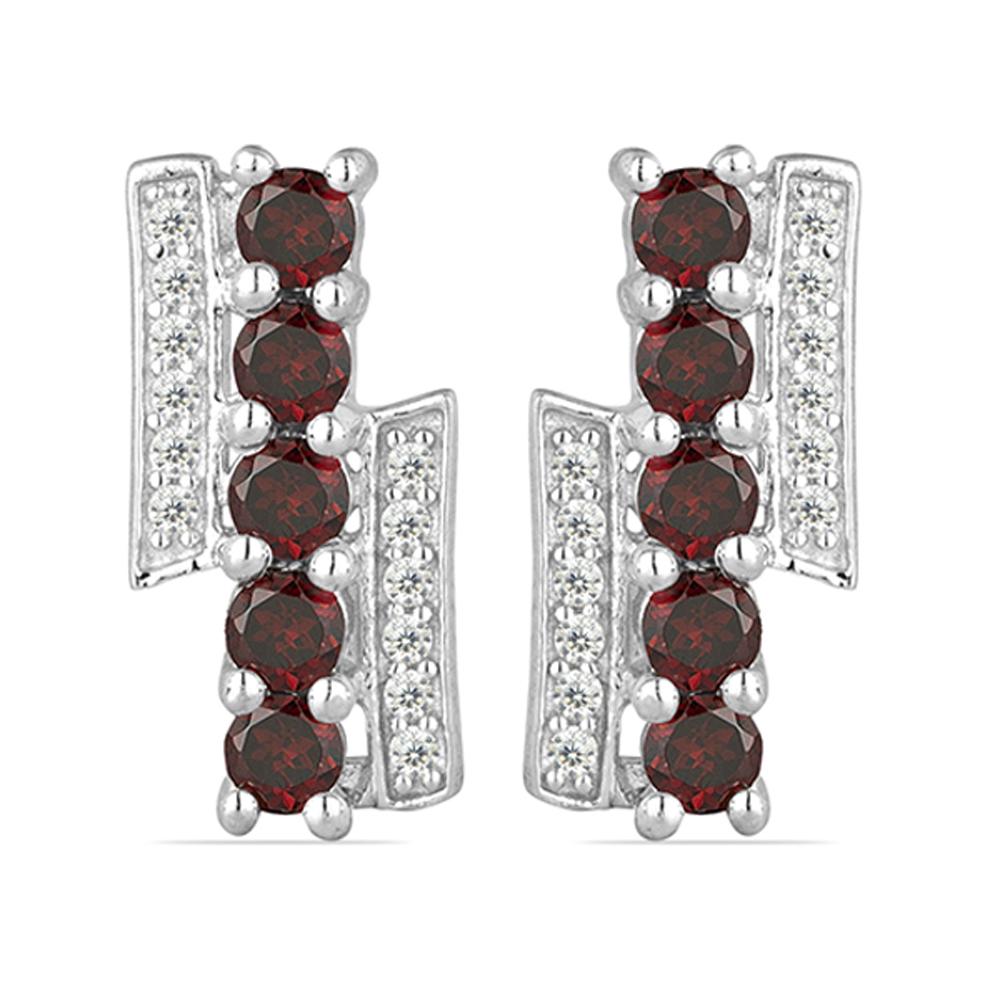 1.81ct Red Garnet 925 Silver Earrings (1 of 2)