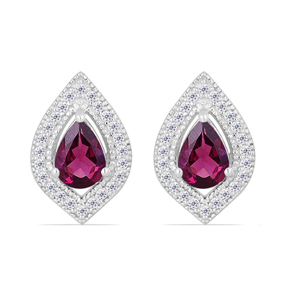 1.82ct Rhodolite 925 S.Silver Vintage Earrings (1 of 2)