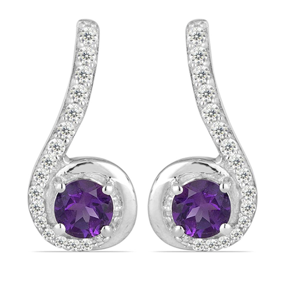 1.48ct African Amethyst Silver Classic Earrings (1 of 2)