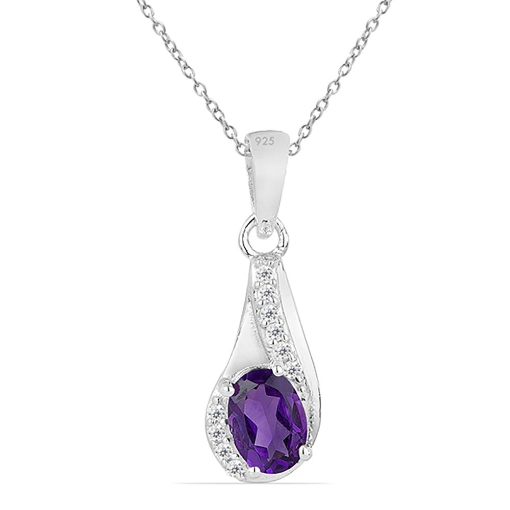 0.7ct African Amethyst Pendant in 925 S.Silver (1 of 1)