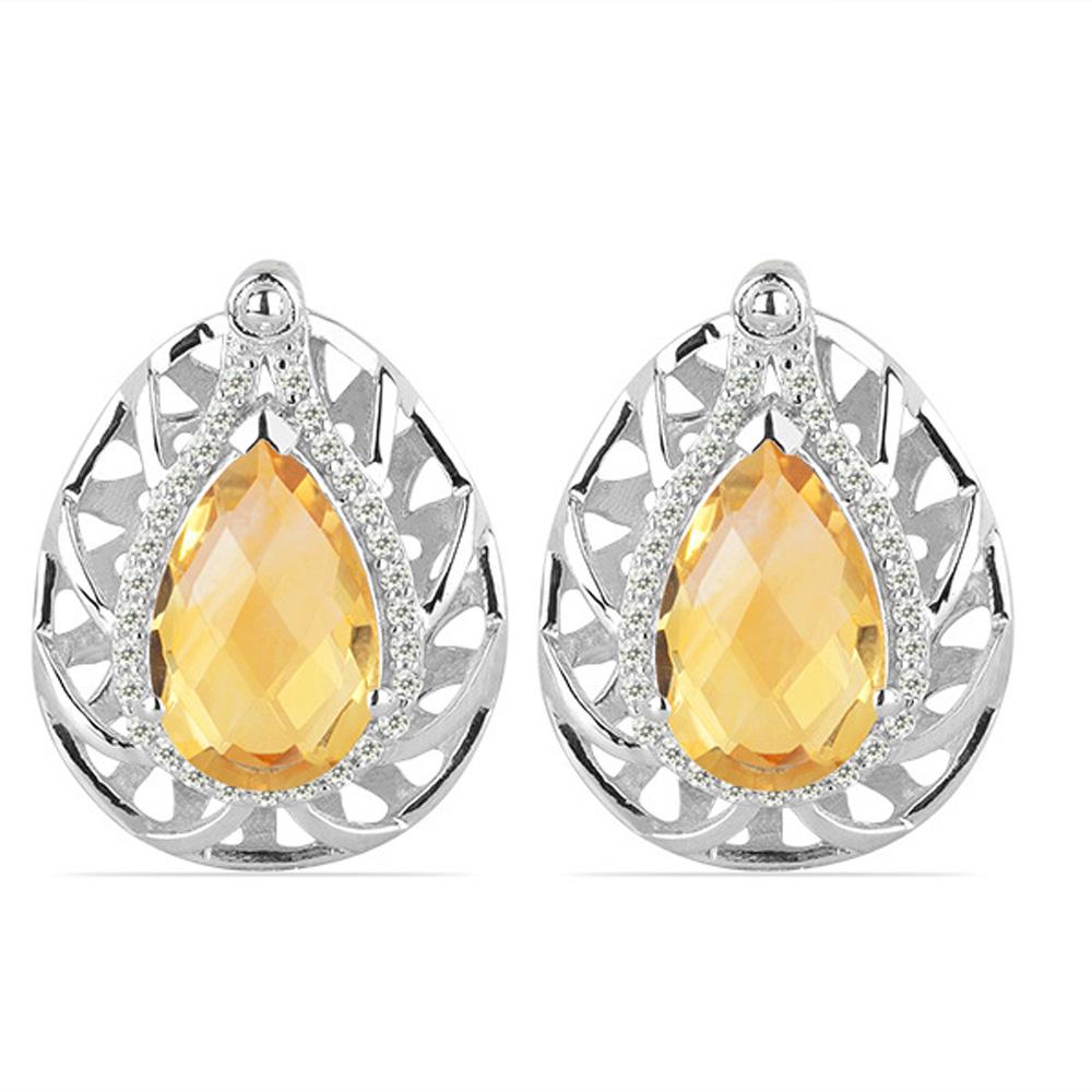 5.81ct Citrine 925 Sterling Silver Cage Earrings (1 of 2)