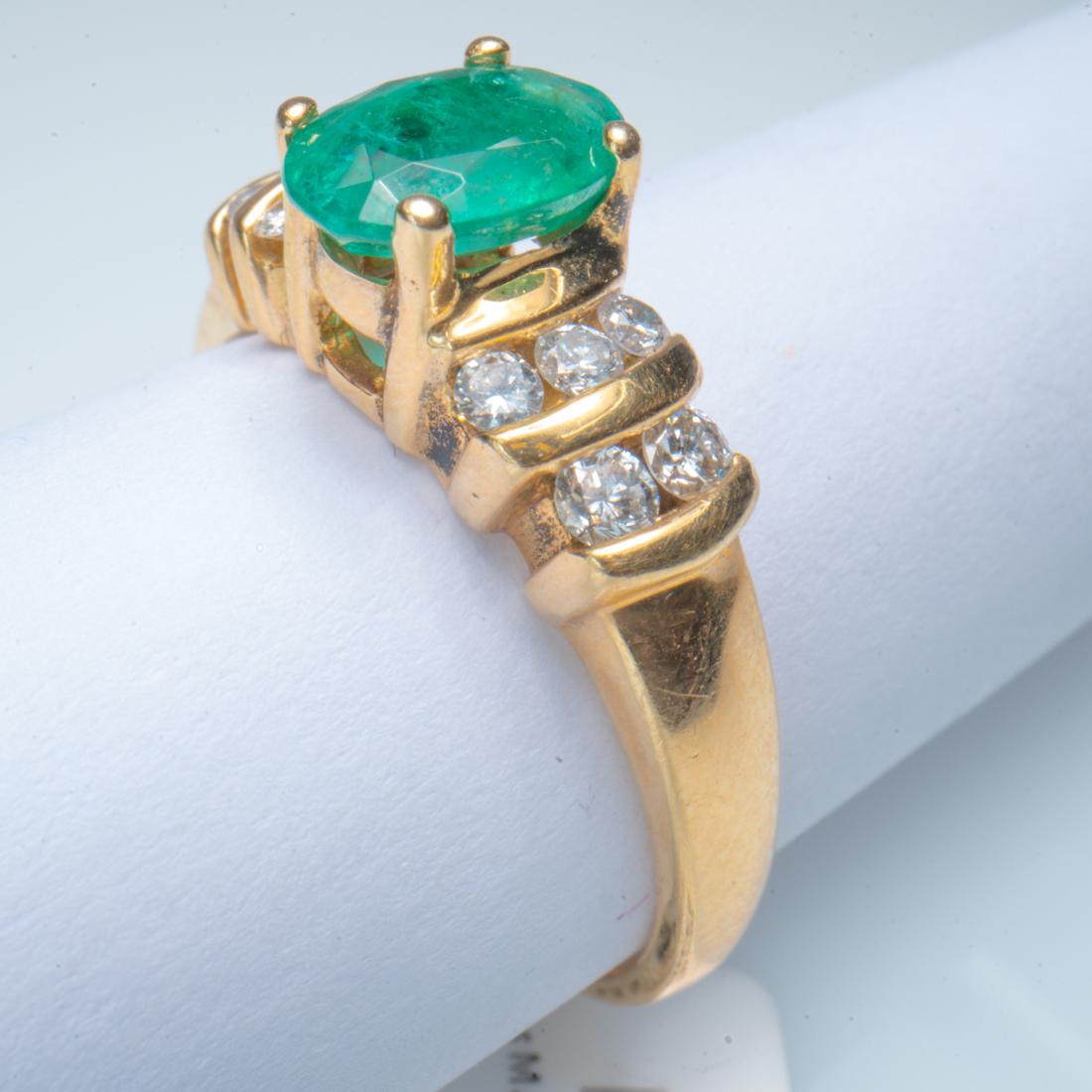 14k Oval cut Emerald and Diamond Ring (1 of 4)