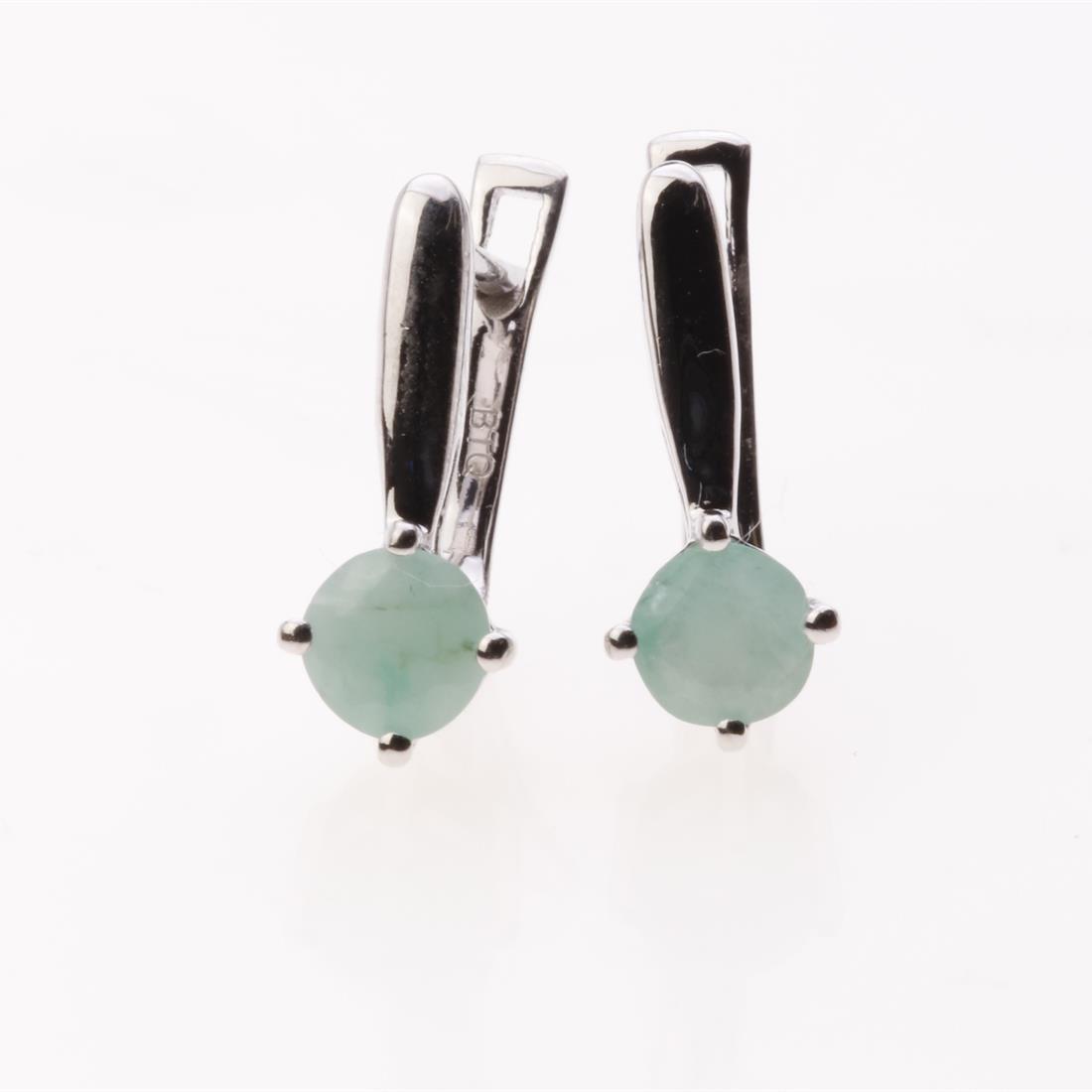 Sterling Silver Emerald Latchback Earrings (1 of 2)