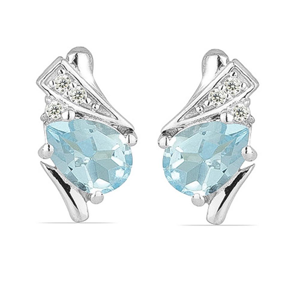 6.87ct Pear Sky Blue Topaz 925 Silver Earrings (1 of 2)