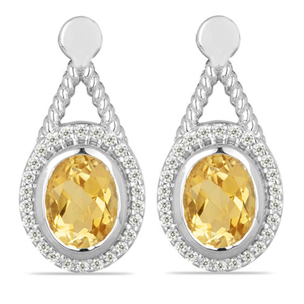 3.02ct Citrine 925 S.Silver Bezel Set Earrings (1 of 2)
